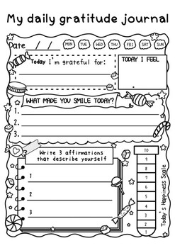 Preview of Gratitude Journal Writing for Kids : Prompts Daily Journal