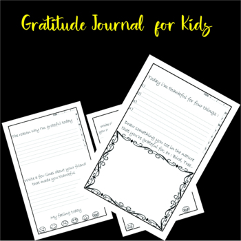 Gratitude Journal for Kids by Good Teacher | TPT