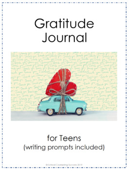 Preview of Gratitude Journal for Teens (with writing prompts)