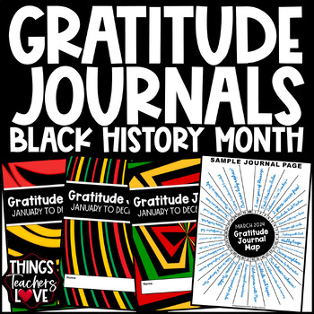 Preview of Gratitude Journals/Gratitude Maps Journal Set - BLACK HISTORY MONTH