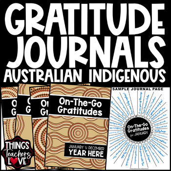 Preview of Perpetual Gratitude Journals Set - AUSTRALIAN INDIGENOUS - EARTH