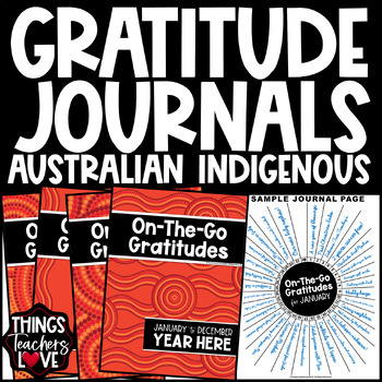 Preview of Perpetual Gratitude Journals Set - AUSTRALIAN INDIGENOUS - FIRE