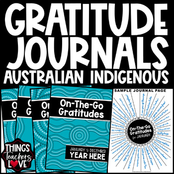 Preview of Perpetual Gratitude Journals Set - AUSTRALIAN INDIGENOUS - REEF THEME