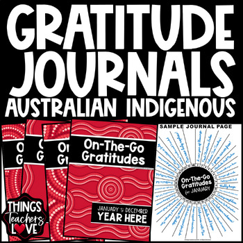 Preview of Perpetual Gratitude Journals Set - AUSTRALIAN INDIGENOUS - WARATAH