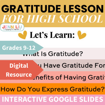 Preview of Gratitude Activities - Lesson for High School