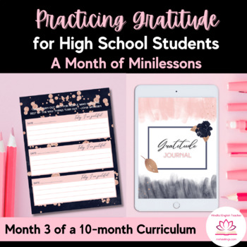 Preview of Gratitude Mindfulness Lessons for High School