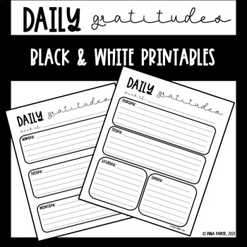 Preview of Gratitude Printable (BLACK & WHITE VERSION)