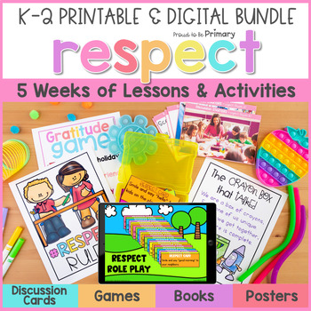 Preview of Gratitude & Respect Activities - SEL Lesson K-2 Bundle with Gratitude Journal