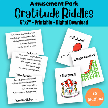 Preview of Gratitude Riddles for Kids (Classroom, Homeschool, or Montessori)