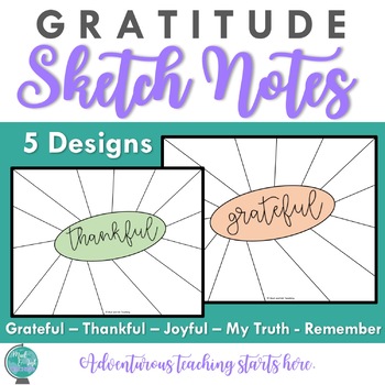 Preview of Gratitude Sketch Notes {A Visual Reflection Activity for Grades 7-12}