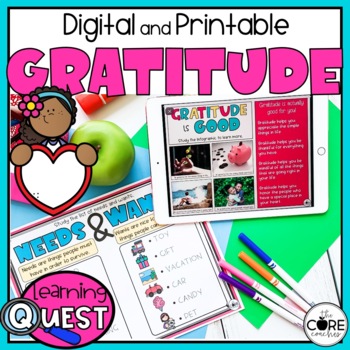 Preview of Gratitude Activities - Digital & Print Thanksgiving Thankful Lesson Plans