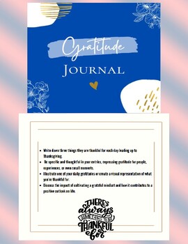 Preview of Gratitude Thanksgiving Journal