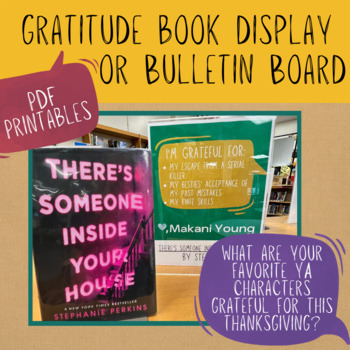 Preview of Gratitude Themed Book Display or Bulletin Board with YA Characters 