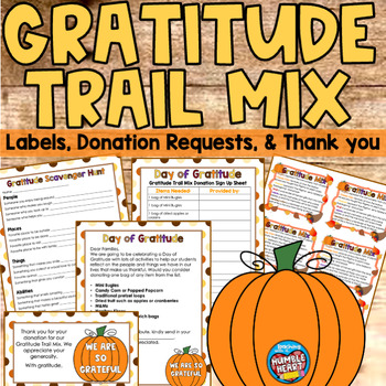 Preview of Gratitude Trail Mix: Thanksgiving Treat Donation Request & Thank You Notes