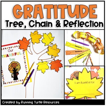Preview of Gratitude Tree, Thanksgiving Countdown Chain, Gratitude Activities SEL