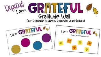 Preview of Gratitude Wall for Google Slides and Google JamBoard AND Powerpoint
