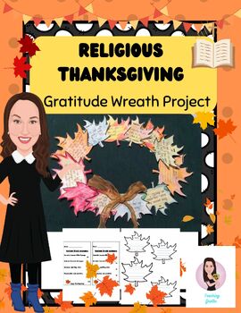 Preview of Gratitude Wreath. Thanksgiving Religion Project. Bible Quote Work.