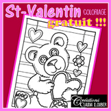 Gratuit: Coloriage St-Valentin : Ourson