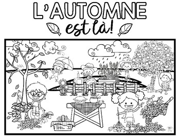 Gratuit! Coloriage de l'automne | French Fall Coloring page | TPT