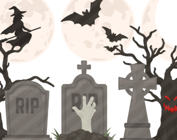 spooky cemetery clipart