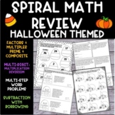 Halloween 4th Grade Spiral Math Multi-Step Word Problems, 