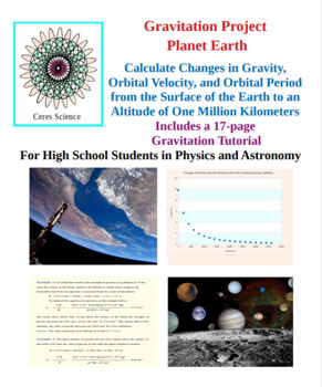 Preview of Gravitation Project 1 - Planet Earth - For Honors and AP Physics 1 HS Students