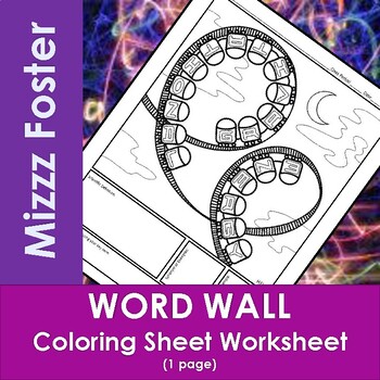 Preview of Gravitational Energy Word Wall Coloring Sheet (1 pg.)