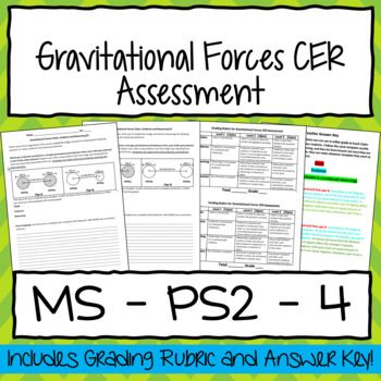 Preview of Gravitational Forces Claim Evidence and Reasoning Assessment