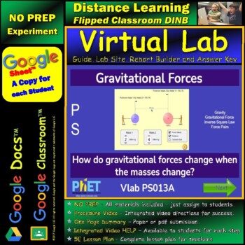 Preview of Gravitational Forces STAR* Virtual Lab for Google Docs™ DINB