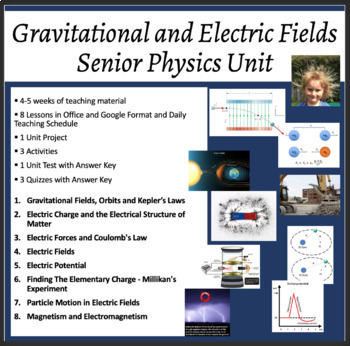 Preview of Gravitational and Electric Fields Unit - Complete SENIOR Physics Bundle