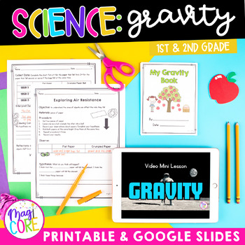 Preview of Gravity: Force & Motion 1st & 2nd Grade Science Unit Activity Worksheets Lab