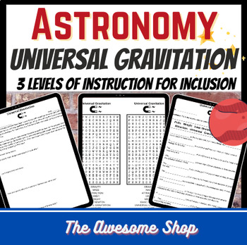 Preview of Universal Gravitation W/ 3 levels of differentiation for Sped Science Support