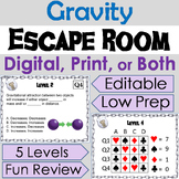 Gravity Activity: Digital Escape Room Science Review Game 