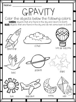 Gravity Activity or Assessment Freebie For Little Scientists by