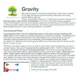 Gravity Adventure Task 1: Gravitational fields and forces article