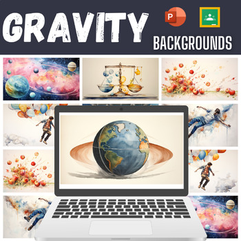 Preview of Gravity Backgrounds for Google Slide and PowerPoint 16x9 Slides - Watercolor - C
