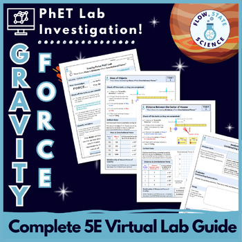 Preview of Gravity FORCE PhET | 5E Virtual Lab Guide + Key | Digital + Printable