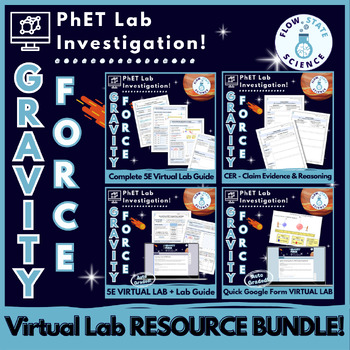 Preview of Gravity FORCE PhET Lab | Google Forms + Lab Guides + CER | LAB RESOURCE BUNDLE