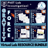 Gravity FORCE PhET Lab | Google Forms + Lab Guides + CER |