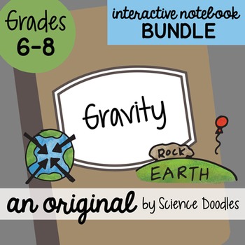 Preview of Gravity Interactive Notebook Doodle BUNDLE - Science Notes