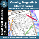 Gravity, Magnetic Forces, Electric Forces Puzzles NGSS Phy