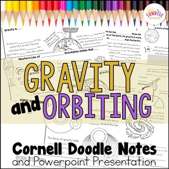 Preview of Gravity & Orbiting Doodle Notes | Orbital Motion | Solar System | Middle School