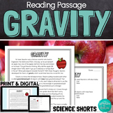 Gravity Reading Comprehension Passage PRINT and DIGITAL