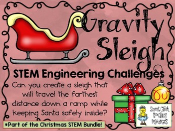 Preview of Gravity Sled ~ STEM Engineering Challenges Pack ~ Christmas STEM