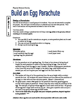 Preview of Gravity Unit - Build an egg parachute - Grade 8 Physical Science