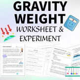 Gravity Printable Worksheet Experiment with Extensions 6th