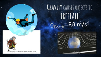 Preview of Gravity Lesson Free Fall Physics - Interactive Distance Learning - 23 Slides!