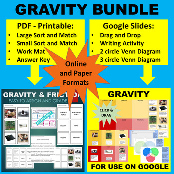 Preview of Gravity and Friction Sort & Match Activity -Google & Paper Combo Bundle