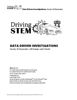 Preview of Gravity and Kenematics (Ramps Investigations)- Driving STEM