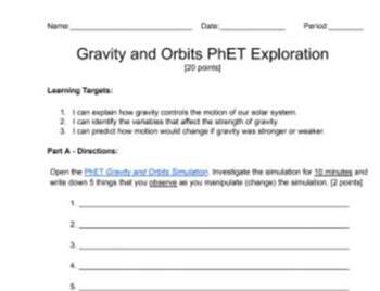 Preview of Gravity and Orbits PhET Exploration